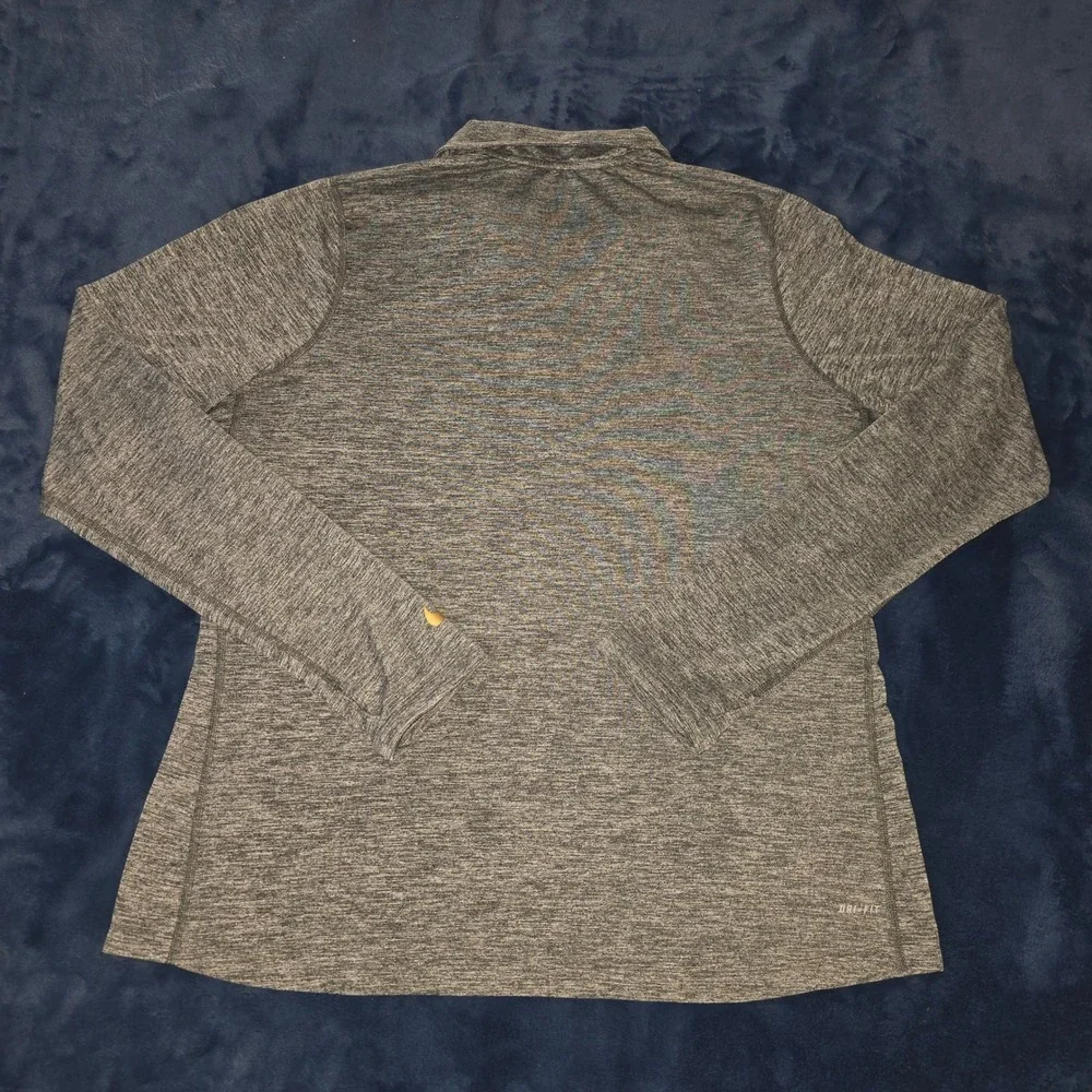Nike NFL Super‎ Bowl 50 Grey Heather Dri-FIT Quarter Zip Pullover Mens XL